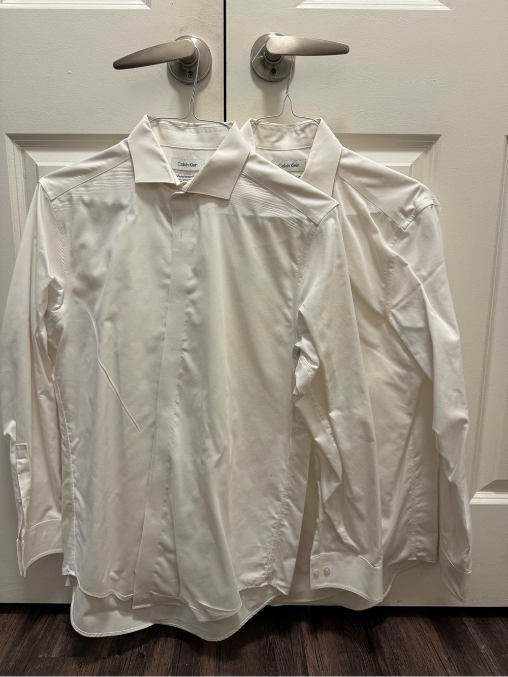 Calvin Klein Men's White Dress Shirts - Twin Pack
